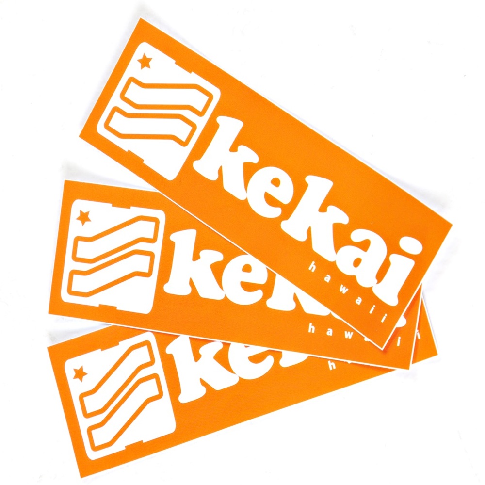 ❤️ Six Kekai Ocean Love Hawaii stickers - 3 black and 3 orange NWOT